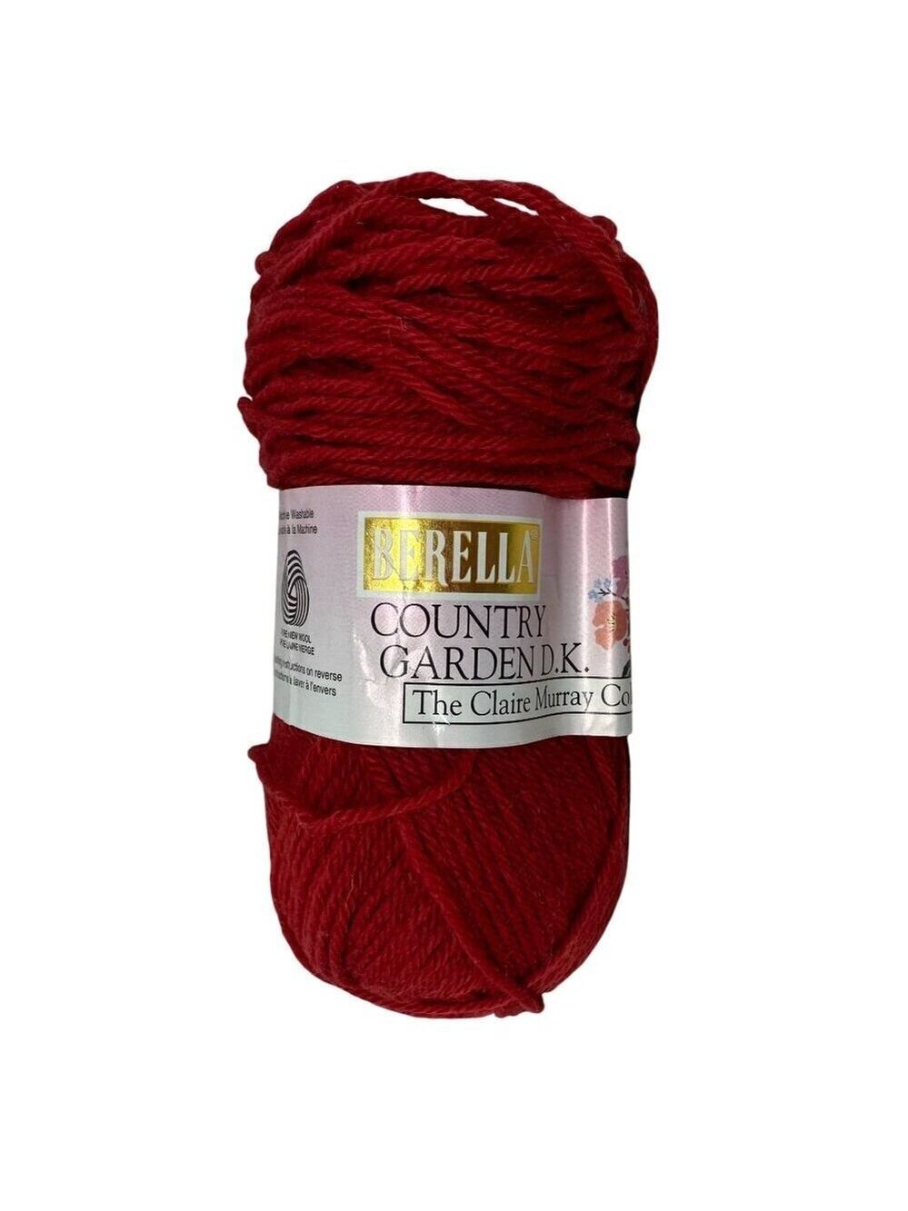 Berella Country Garden DK Yarn Brick Red Superwash Merino Wool 50g Skein Knittin